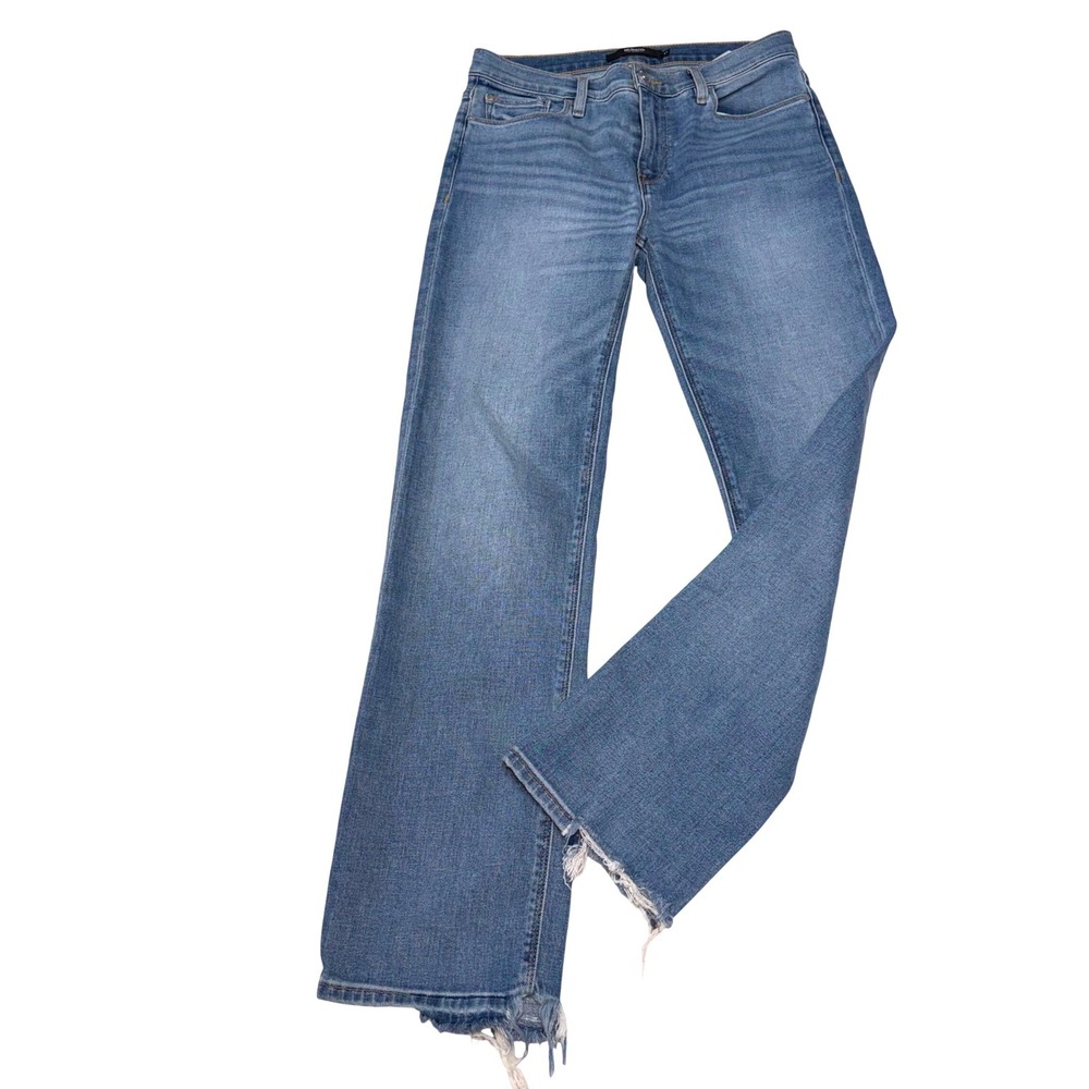 Hudson Nico Straight Leg Jeans Blue Medium Wash Distressed Hem‎ Size 27